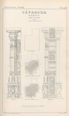 Plate XV. Yápahuwa. Porch. West pillar. South.