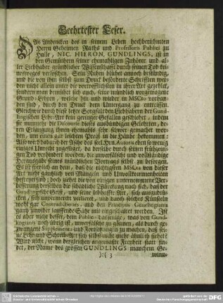Geehrtester Leser
