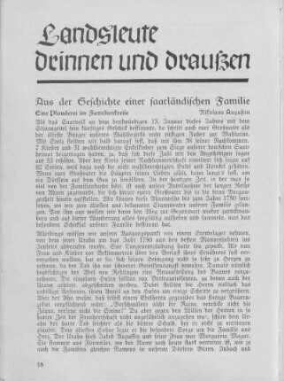Landsleute drinnen und draußen.