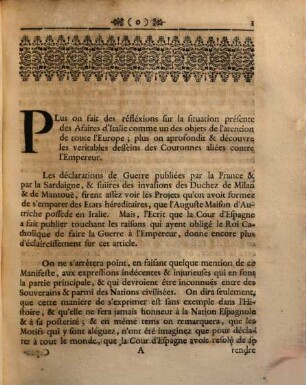 Réflexions sur le proiet de la nouvelle monarchie