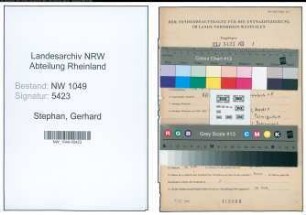Entnazifizierung Gerhard Stephan , geb. 12.09.1896 (Lehrer)