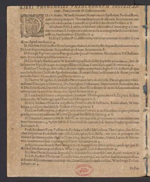 Libri Theologici Theologorum Protestantium, Pontificiorum & Calvinianorum.