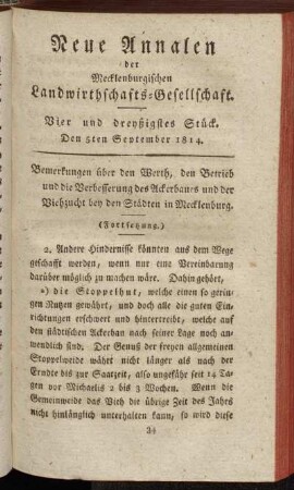 Vier und dreyßigstes Stück. Den 5ten September 1814.