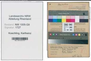 Entnazifizierung Karlheinz Koechling , geb. 03.05.1908 (Lohnbuchhalter)