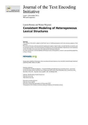 Consistent Modeling of Heterogeneous Lexical Structures