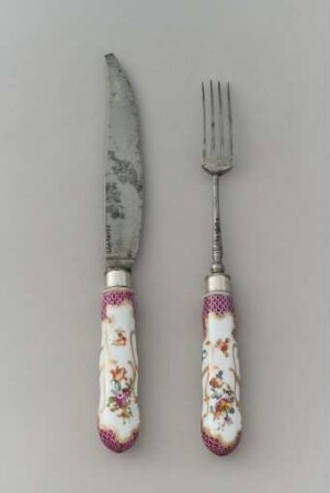 Gabel mit buntem Porzellangriff