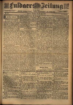Erste Ausgabe vom Samstag, den 26. Juli 1902.