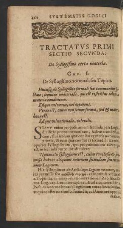 Tractatus Primi Sectio Secunda: