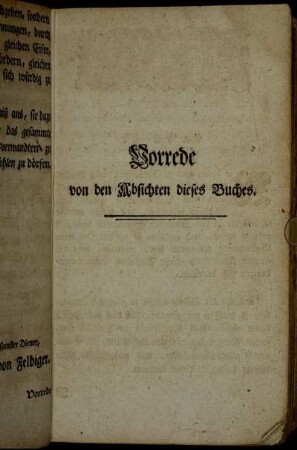 Vorrede von den Absichten dieses Buches.