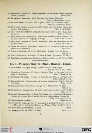 Eisen/Messing/Kupfer/Zinn/Bronze/Email (Nr. 330-369)