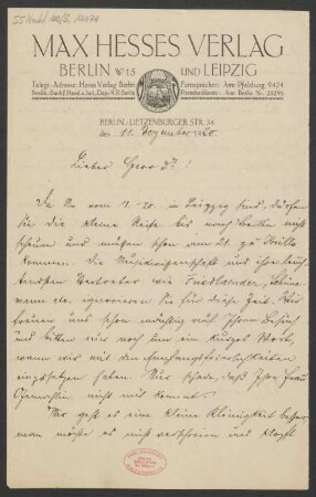 Brief an Alfred Einstein : 11.12.1920