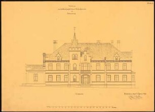Herrschaftliches Wohnhaus, Belmsdorf Umbau: Aufriss Westseite, Maßstabsleiste ca. 1:92