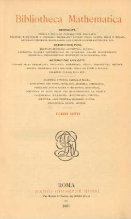 Bibliotheca mathematica ...