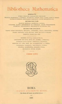 Bibliotheca mathematica ...