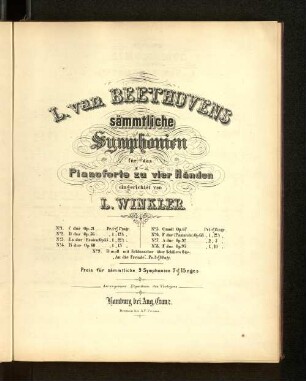 No. 6: L. van Beethovens sämmtliche Symphonien : für das Pianoforte zu vier Händen