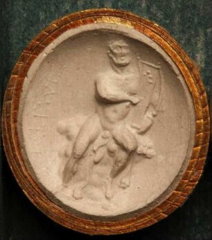 Herkules Musagetes sitzt und spielt auf der Leier (Daktyliothek, Supplement)