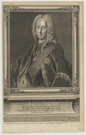 Bildnis des Georgivs Fridericvs Carolvs, Markgraf von Brandenburg-Bayreuth