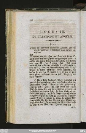Locus III. De Creatione Et Angelis.