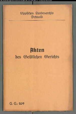 Ilsche Brett aus Wörderfeld gegen Christoph Köster aus Wörderfeld, zur Zeit in Holzminden, wegen einer Eheklage