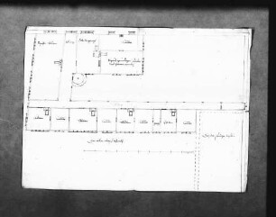 Oberstes Stockwerk: Acht Stuben und Kammern im Torbau, im kleinen Flügel ebenfalls das fürstliche Gemach und Vorgemach und die Tafelstube (Folio Doppelblatt)