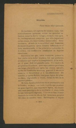 Rápida : Para Óscar Miró Quesada