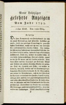 22stes Stück. Den 18ten März.