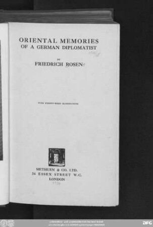 Oriental memories of a German diplomatist