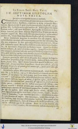 In septimam epistolam nota.