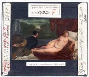 Tizian: Venus mit Orgelspieler und Hund. Madrid, Prado (Seestern-Nr. 2474)