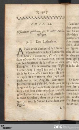 Chap. IX. Réflexions générales sur le culte Eucharistique.