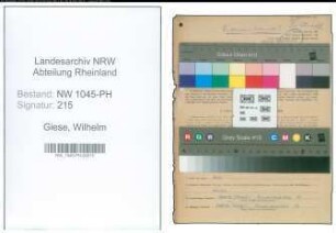 Entnazifizierung Wilhelm Giese , geb. 27.09.1905 (Arzt)