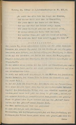 Vortrag Br. Kröner in I. Jahresschlußloge am 30.XII.21.