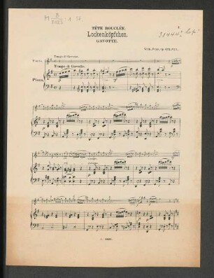Tête Bouclée. Lockenköpfchen. Gavotte. [Piano.]