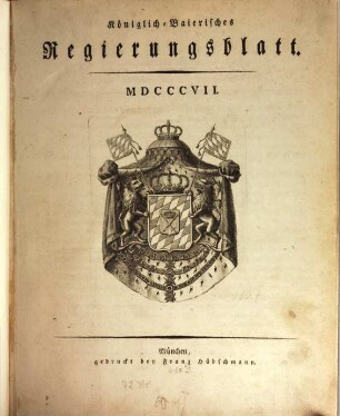 Königlich-Baierisches Regierungsblatt. 1807, 1807
