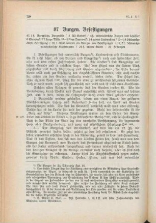 87 Burgen. Befestigungen