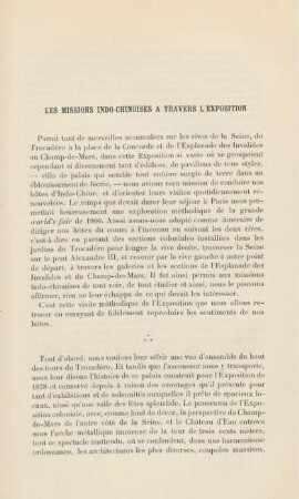 Les missions indo-chinoises a travers l'exposition