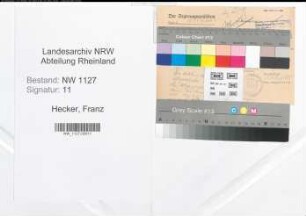 Entnazifizierung Franz Hecker , geb. 00.00.0000 (Rektor)
