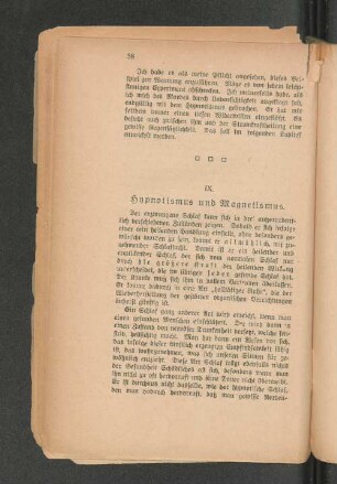 IX. Hypnotismus und Magnetismus.