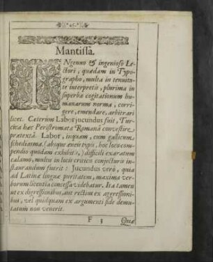 Mantissa.