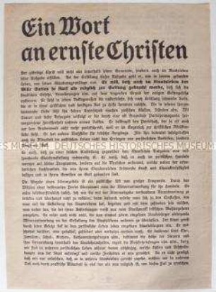 Propagandaflugblatt des Christlich-Sozialen Volksdienstes zur Reichstagswahl am 5. März 1933
