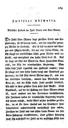Zwölfter Abschnitt: Beschreibung der Insel San-Maura.