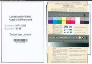 Entnazifizierung Johann Tenberken , geb. 30.05.1913 ()