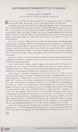 Die Forschungsinstitute Italiens