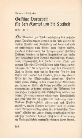 Neunter Abschnitt. Geistige Vorarbeit für den Kampf um die Freiheit 1809-1811