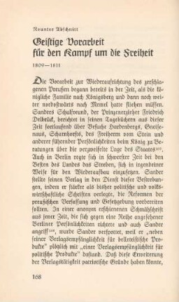 Neunter Abschnitt. Geistige Vorarbeit für den Kampf um die Freiheit 1809-1811