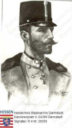 Eugen Erzherzog v. Österreich (1863-1954) / Porträt in Uniform, linksblickendes Brustbild