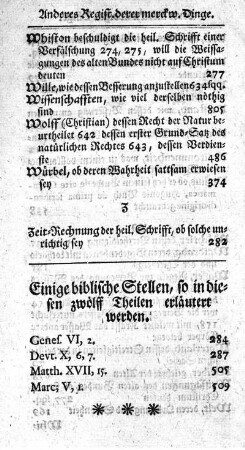 Einige biblische Stellen, so in diesen zwölff Theilen erläutert werden.
