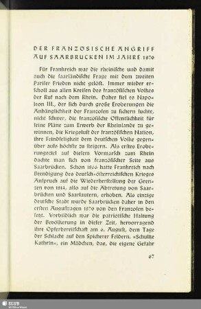 Der Französische Angriff Aus Saarbrücken Im Jahre 1870