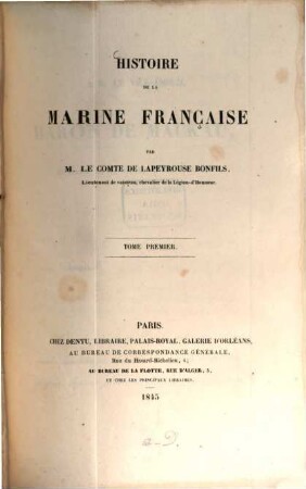 Histoire de la marine française, I