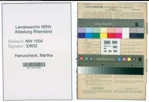Entnazifizierung Martha Hanuscheck , geb. 04.07.1898 ()